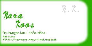 nora koos business card