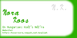 nora koos business card